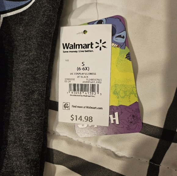 Disney Stitch Hooded Sweatshirt Dress Girls Size 6-6x - Picture 7 of 12